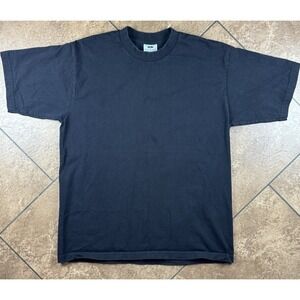 Vintage Pro Club Heavyweight Blank Plain Black Essential Y2K T Shirt Large